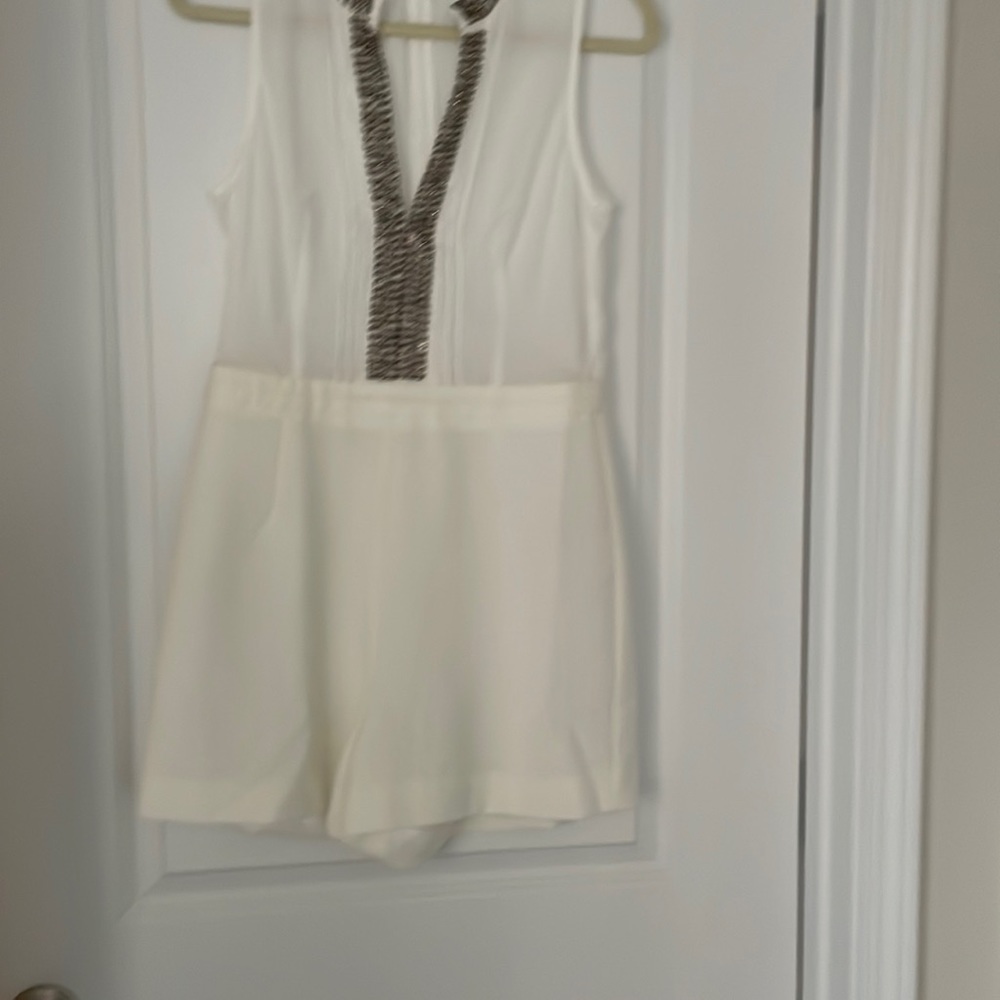 Venus white skort with gold beading down the front